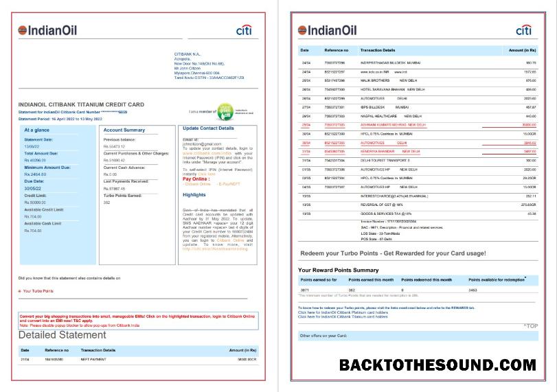 İndir Hindistan Indian Oil Fatura Fatura in Word and PDF Format, 6 pages, 1 Örnek örnek