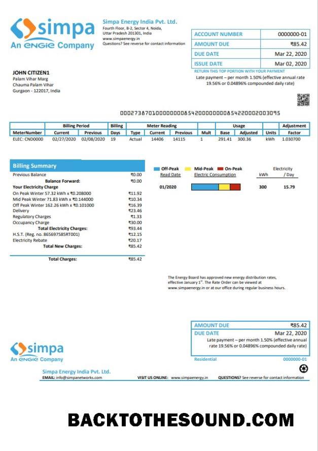 İndir Hindistan Simpa Energy Hindistan Pvt. Ltd Fatura Fatura Örnek ön izleme