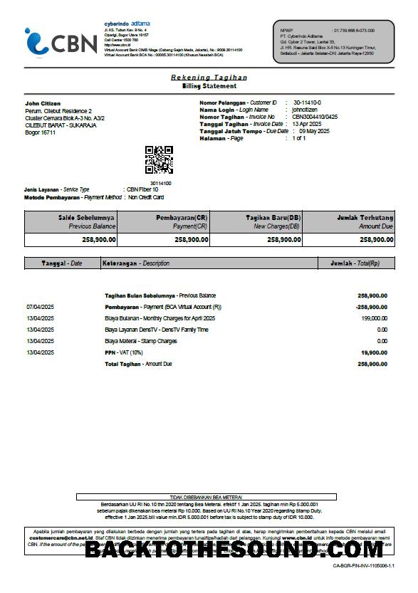 İndir Endonezya Cyberindo Aditama Fatura Fatura in Word and PDF Formatlar Örnek taslak