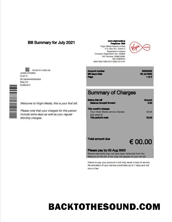 İndir İrlanda Virgin Media Fatura Fatura Düzenlenebilir in Word and PDF, Sürüm 1 Örnek taslak
