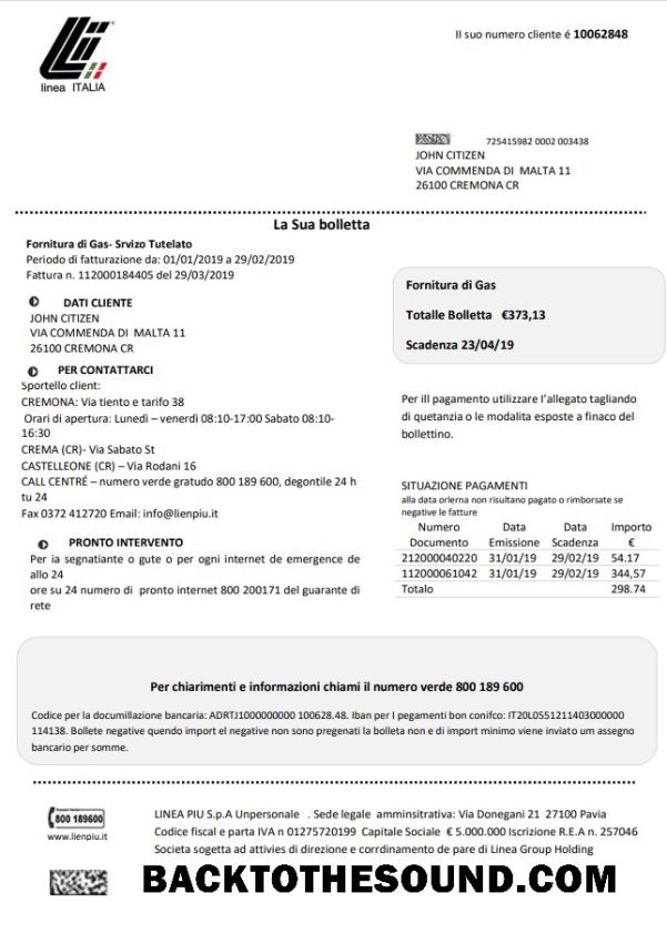 İndir İtalya Linea Italia Fatura Fatura in Word and PDF Format Örnek ön izleme