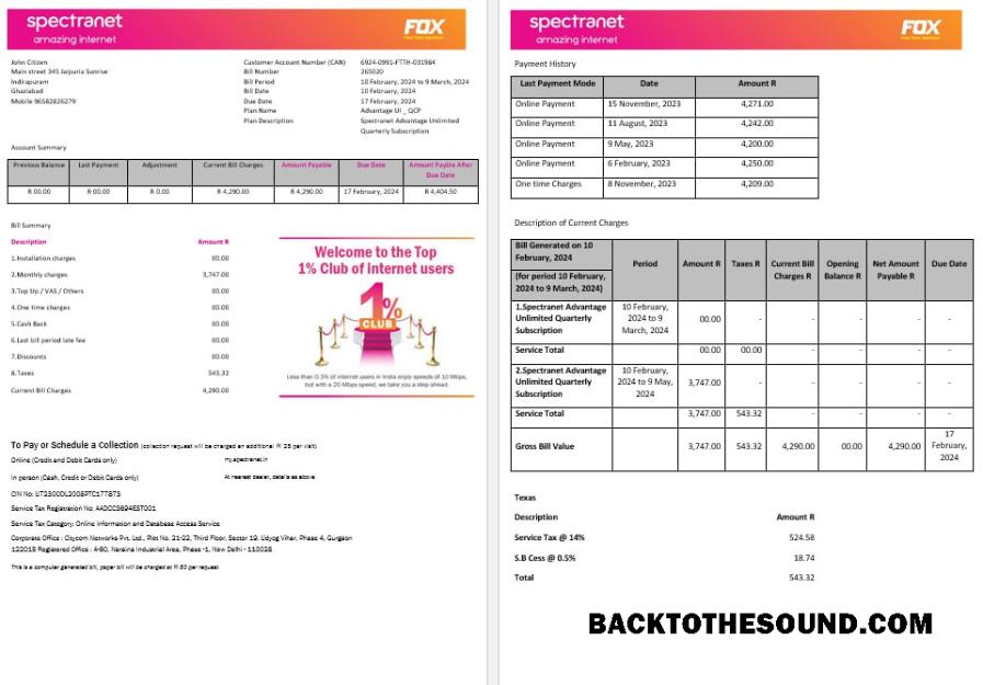 İndir Nijerya Spectranet amazing internet internet Fatura Fatura Word and PDF Formatlar, 3 pages Örnek taslak