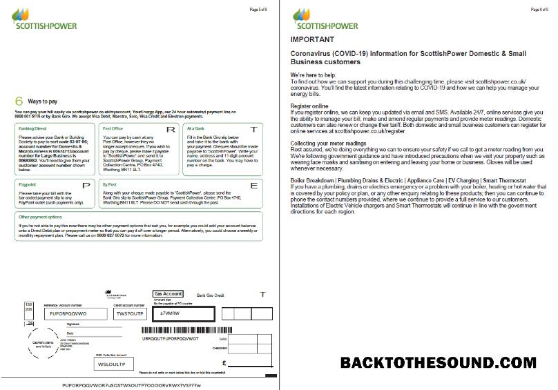 İndir İskoçya Scottish Power Fatura Fatura in Word and PDF Formatlar, 6 pages, 5 6 pages Örnek taslak