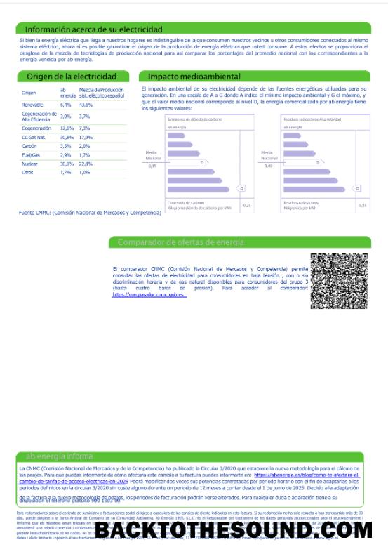 İndir İspanya Abenergía Fatura Fatura in Word and PDF Formatlar, 3rd Sayfa Örnek tasarım