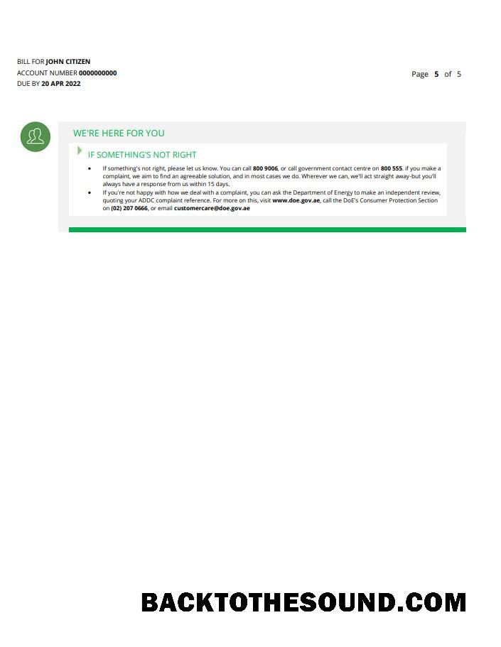 İndir BAE Abu Dhabi Al Ain Distribution Co. Word and PDF Fatura Fatura (5 pages) 5 Örnek ön izleme