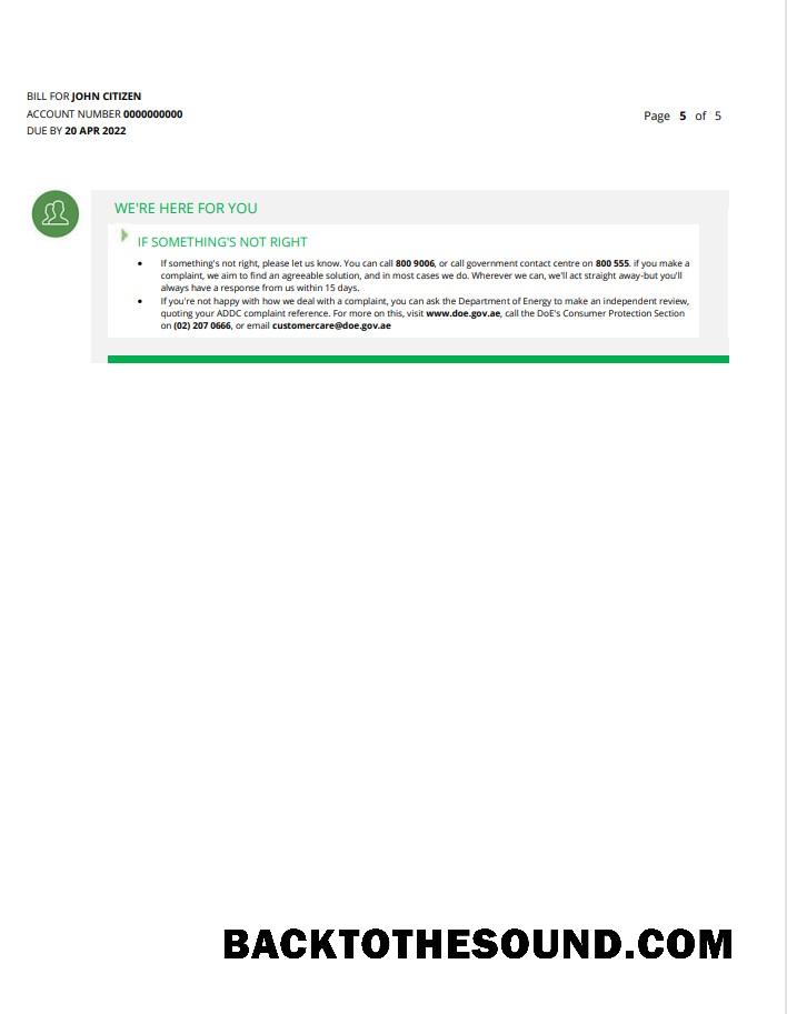 İndir BAE Ras Al Khaimah Al Ain Distribution Co. Word and PDF Fatura Fatura (5 pages) 5 Örnek ön izleme