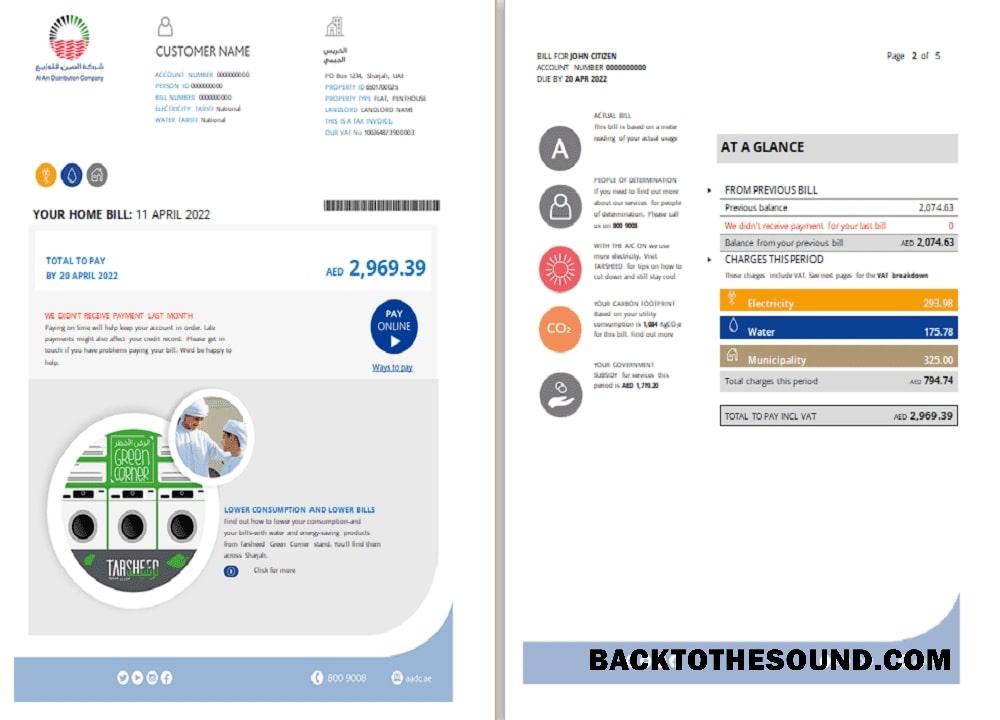 İndir BAE Sharjah Al Ain Distribution Co. Word and PDF Fatura Fatura (5 pages) 1 2 Örnek ön izleme