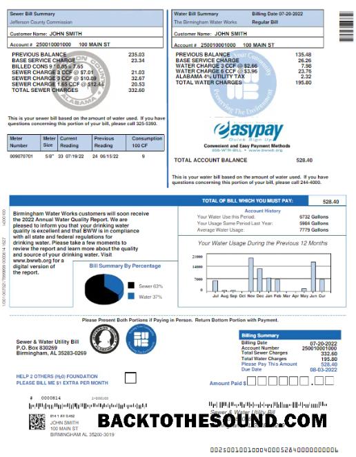 İndir Birleşik Krallık SEWER & Su Fatura Fatura Word and PDF Örnek örnek