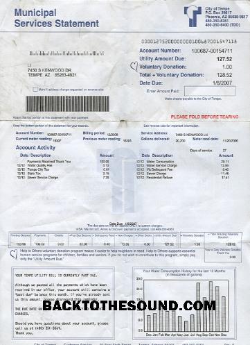 İndir ABD Arizona Su Fatura Fatura 2 pages 1 in PSD Format Örnek ön izleme