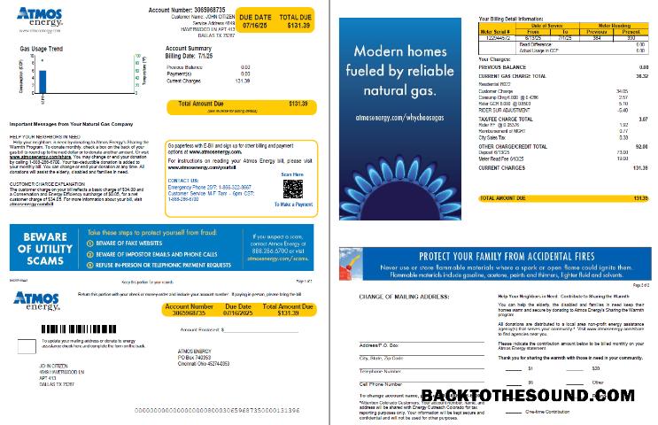 İndir ABD Atmos Energy Fatura Fatura in Word and PDF Formatlar, 2 pages Örnek tasarım