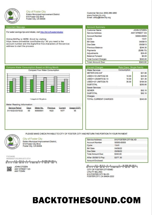 İndir ABD California City of Foster City Fatura Fatura in Word and PDF Format Örnek taslak