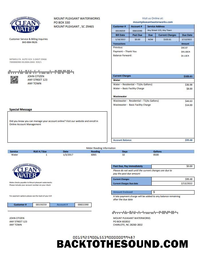 İndir ABD Clean Su Fatura Fatura in Word and PDF Format Örnek örnek