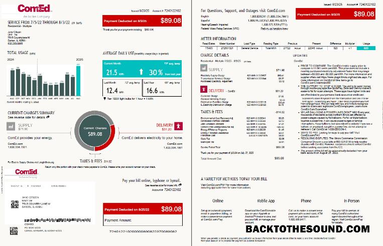 İndir ABD ComEd Fatura Fatura in Word and PDF Formatlar, 4 pages, 1 2 pages Örnek ön izleme