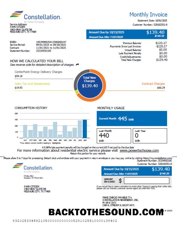 İndir ABD Constellation Fatura Fatura in Word and PDF Formatlar, Sürüm 2 Örnek taslak