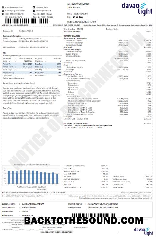İndir ABD DAVAO LIGHT Fatura Fatura Word and PDF Örnek taslak