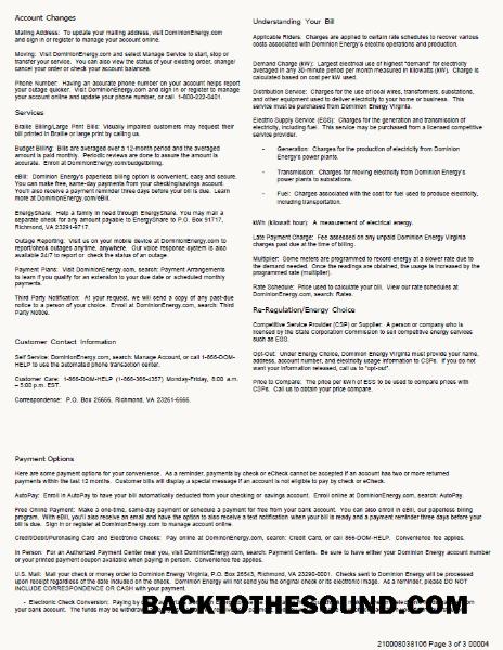 İndir ABD Dominion Energy Fatura Fatura in Word and PDF Formatlar, 3 pages, 3rd Sayfa Örnek şablon