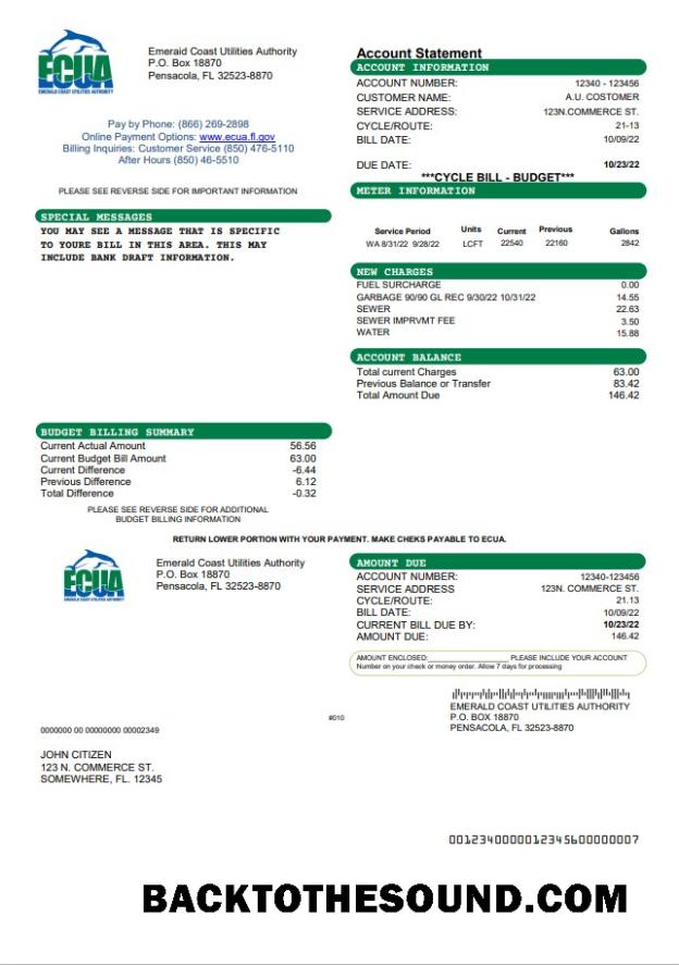 İndir ABD ECUA Fatura Fatura in Word and PDF Format Örnek ön izleme