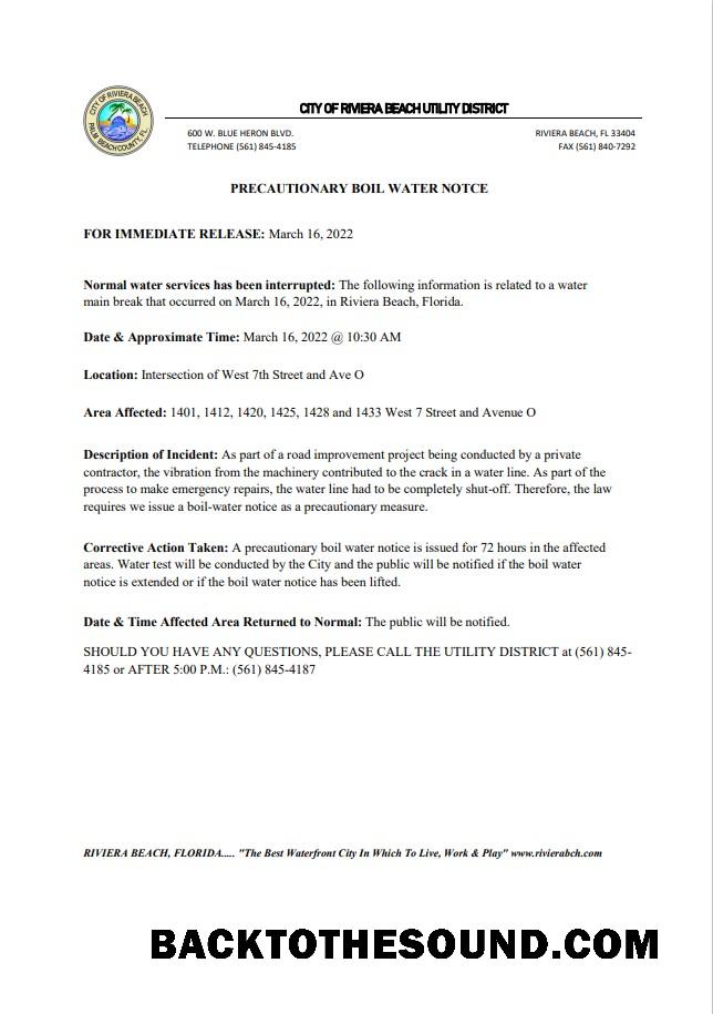 İndir ABD Florida City of Riviera Beach Fatura district Su Fatura shut off notice, Word and PDF Örnek örnek