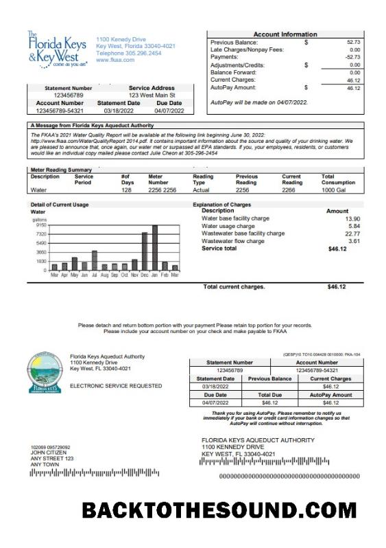 İndir ABD Florida Florida Keys Fatura Fatura in Word and PDF Format Örnek tasarım