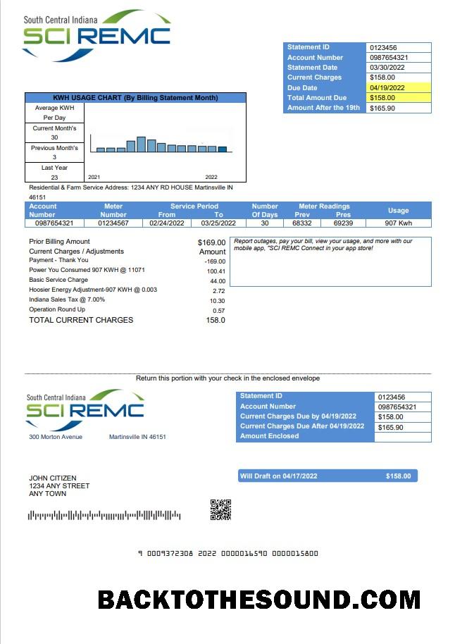 İndir ABD Indiana SCI REMC Fatura Fatura in Word and PDF Format Örnek örnek