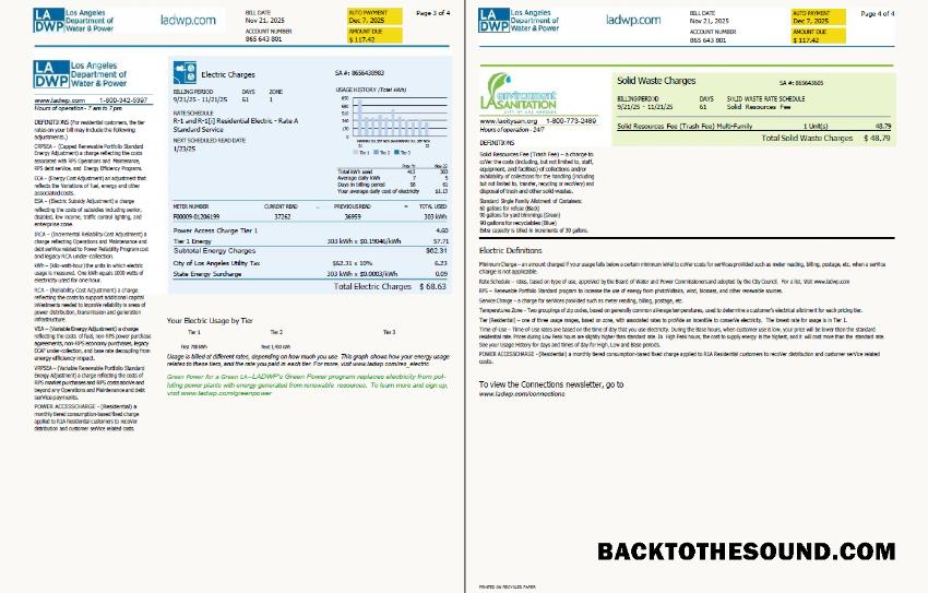 İndir ABD LA DWP Fatura Fatura in Word and PDF Formatlar, 4 pages, Sürüm 2, 3 4 pages Örnek ön izleme