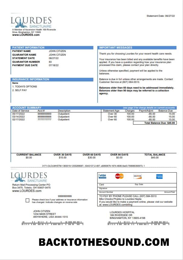 İndir ABD Lourdes Fatura Fatura in Word and PDF Format Örnek taslak