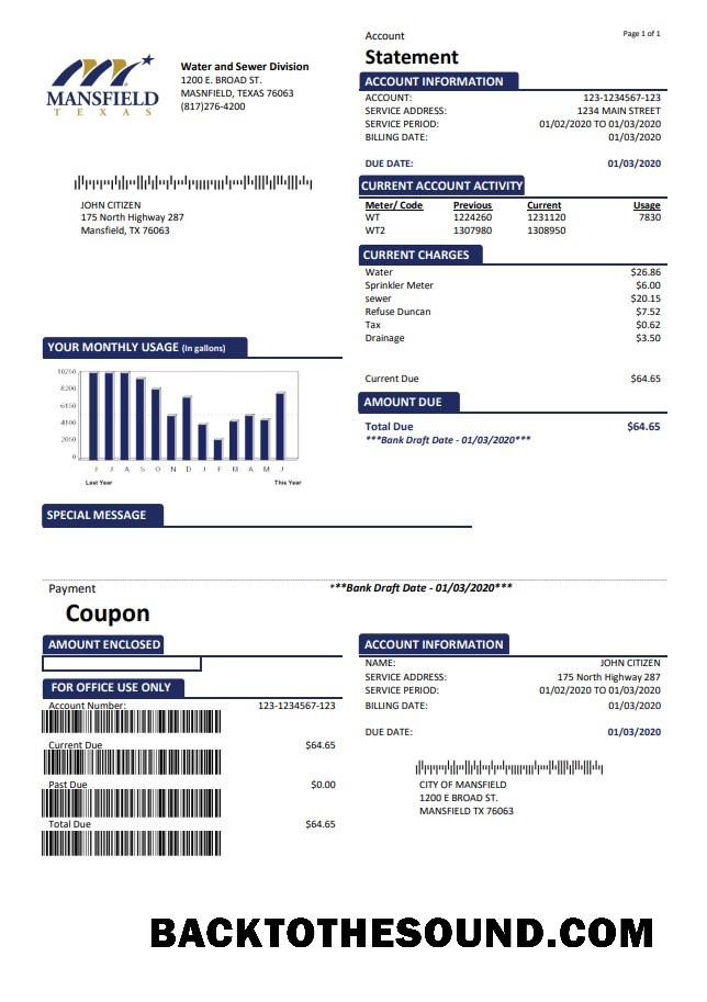 İndir ABD Mansfield Texas Fatura Fatura in Word and PDF Format (.doc and .PDF) Örnek örnek