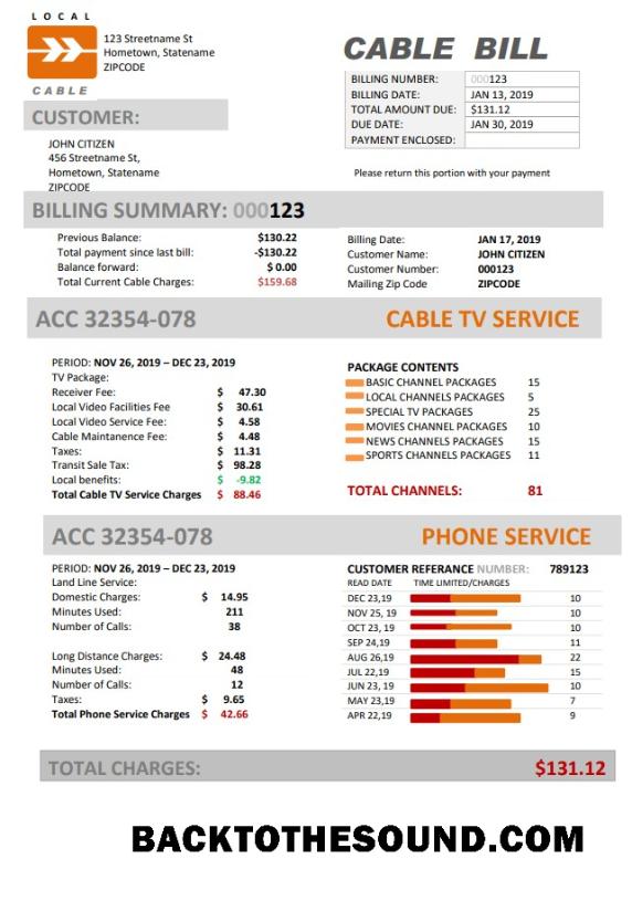 İndir ABD Marine Local Cable Fatura Fatura in Word and PDF Format (.doc and .PDF) Örnek ön izleme