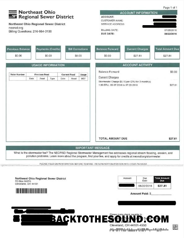 İndir ABD NRTHEAST OHIO REGIONAL SEWER DISTRICT Fatura Fatura Word and PDF Örnek taslak