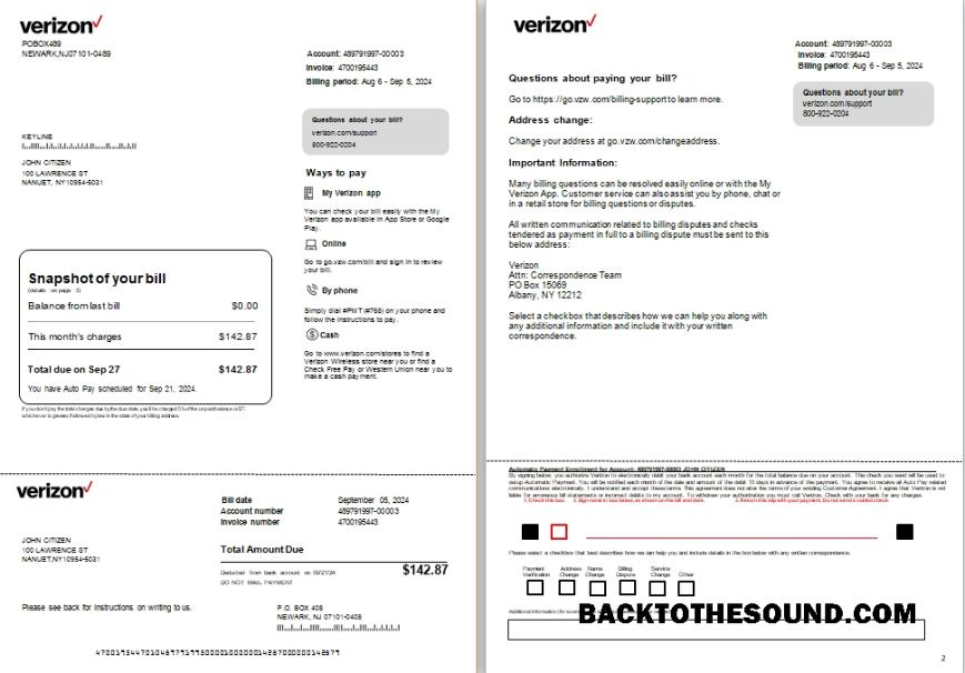 İndir ABD Yeni Jersey Verizon Fatura 1 2 scr Örnek şablon