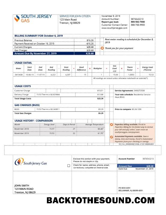 İndir ABD Yeni Jersey Gaz Fatura Fatura in Word and PDF Format (.doc and .PDF) Örnek tasarım