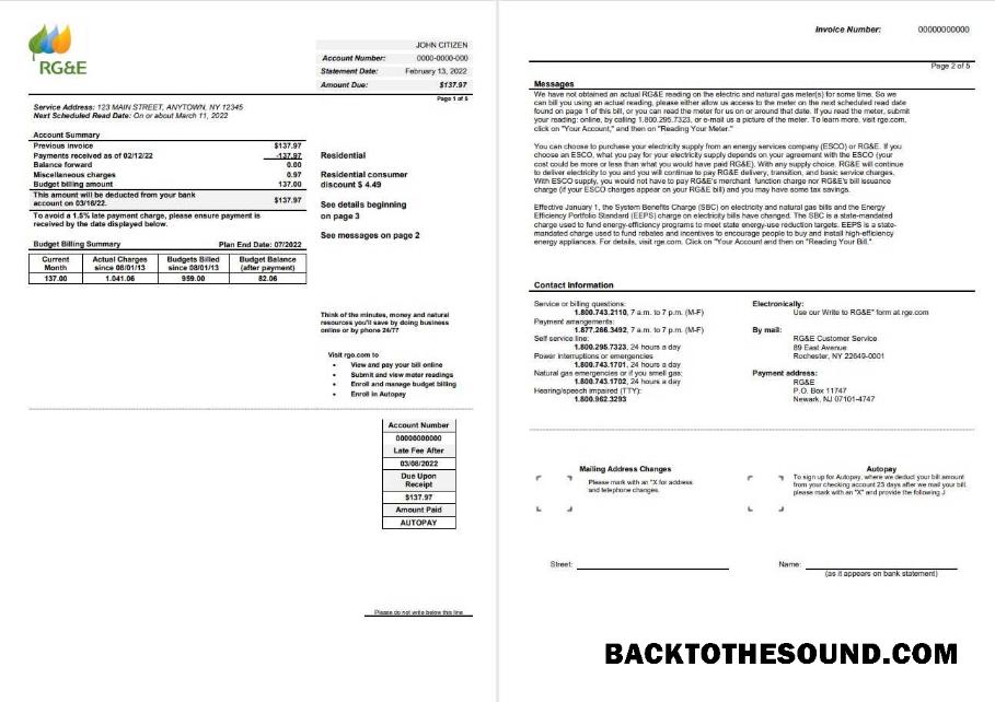 İndir ABD RG&E Fatura Fatura in Word and PDF Format (2 pages) 1 2 Örnek ön izleme