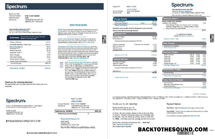İndir ABD Spectrum Fatura Fatura in Word and PDF Format (4 pages) 1 2 Örnek ön izleme