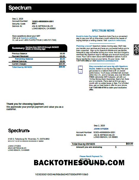 İndir ABD Spectrum Fatura Fatura in Word and PDF Formatlar, Sürüm 3 Örnek örnek