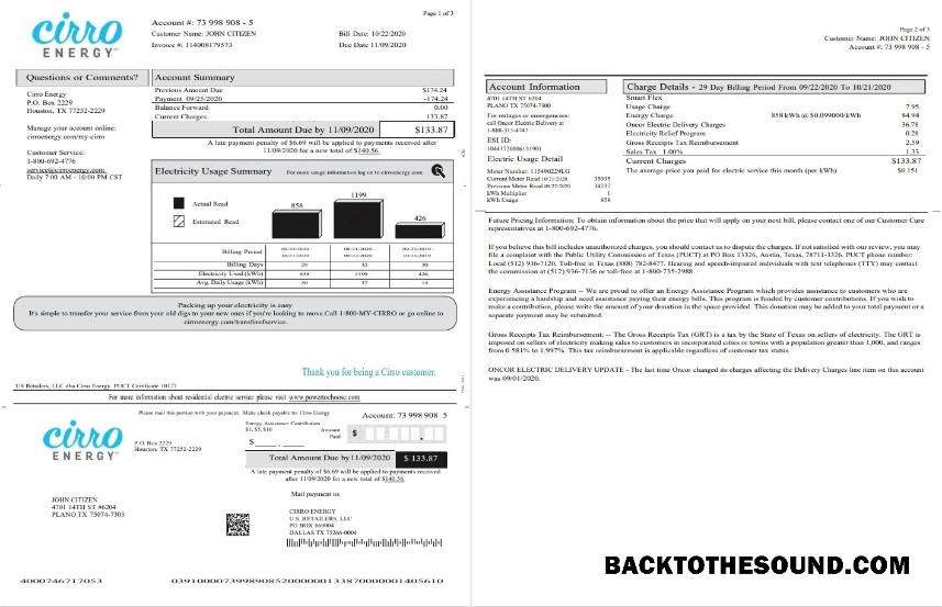 İndir ABD Texas Cirro Energy Fatura Fatura in Word and PDF Format (3 pages) 1 2 Örnek örnek