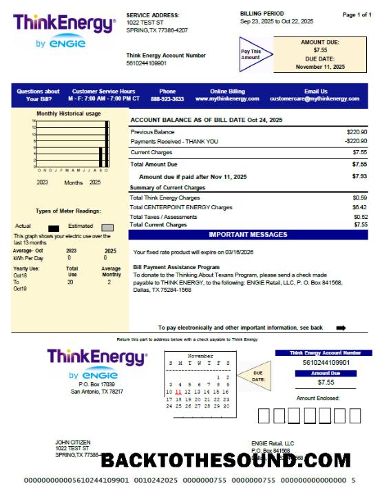İndir ABD Think Energy Fatura Fatura in Word and PDF Formatlar, Sürüm 2 Örnek ön izleme