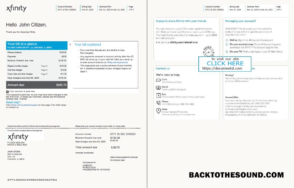 İndir ABD Xfinity Fatura Fatura in Word and PDF Formatlar, 3 pages, Sürüm 2, 1 2 pages Örnek tasarım