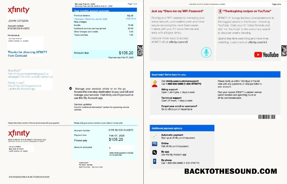 İndir ABD Xfinity Fatura Fatura in Word and PDF Formatlar, 4 pages, Sürüm 3, 1 2 pages Örnek örnek