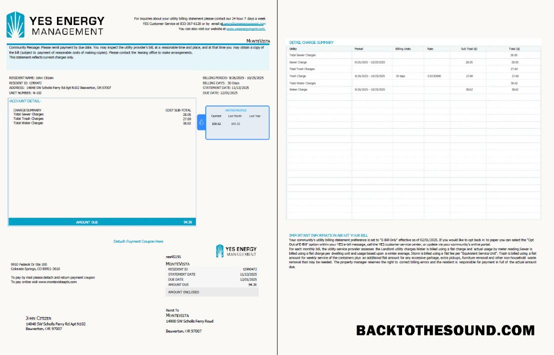 İndir ABD YES Energy Management Fatura Fatura in Word and PDF Formatlar, 2 pages Örnek taslak