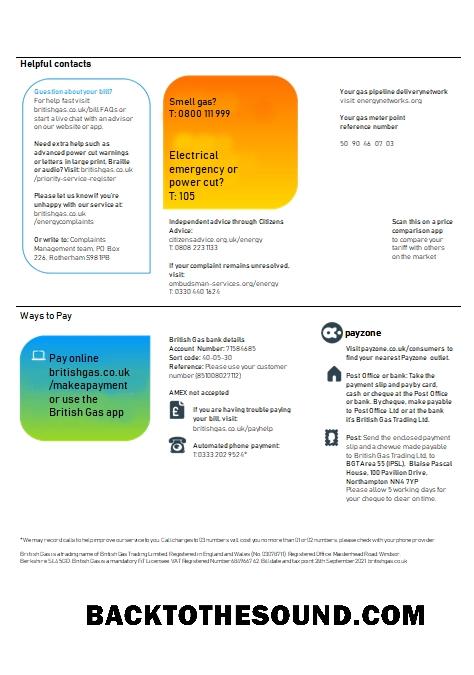 İndir Birleşik Krallık British Gaz (3 pages), Sürüm 3 Örnek taslak