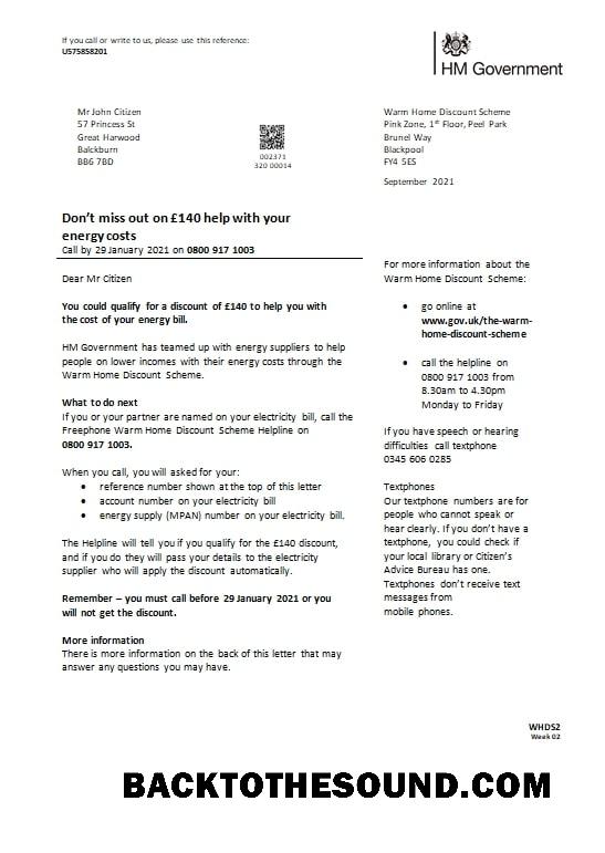 İndir Birleşik Krallık HM Government Warm Home Energy Fatura Fatura in Word and PDF Format Örnek ön izleme