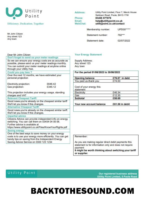 İndir Birleşik Krallık Fatura Point Fatura Fatura in Word and PDF Format Örnek ön izleme
