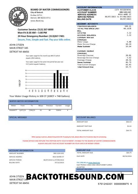 İndir Amerika Birleşik Devletleri Board of Su commissioners Su Fatura Fatura in Word and PDF Formatlar Örnek tasarım